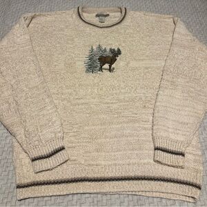 Vintage Fieldmaster Knitted Deer Embroidery Sweatshirt Size XL Tall
